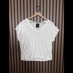 Thom Krom T Shirt Small Womens White V Neck Short Sleeve Modal Blend